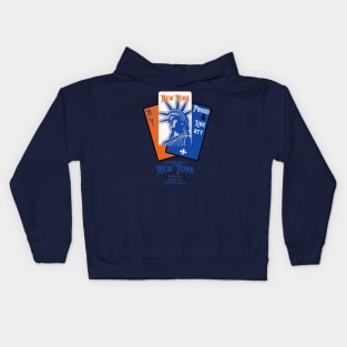 New york playing cards graphic in Knicks colors Kids Hoodie